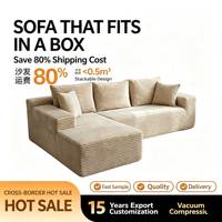 Modernes Komprimiertes Modulares Sofa mit Cordstoff L-Form Ecksofa Konvertierbar für Wohnzimmer Großhandel