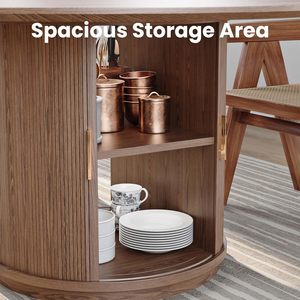 <span class=keywords><strong>Tavolo</strong></span> da Pranzo <span class=keywords><strong>Rotondo</strong></span> in Legno 2026 per 6 Persone, <span class=keywords><strong>Tavolo</strong></span> da <span class=keywords><strong>Cucina</strong></span> <span class=keywords><strong>Rotondo</strong></span> Moderno Stile Rustico <span class=keywords><strong>con</strong></span> Contenitore a 2 Livelli - Product Image 2