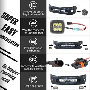 Thấp hơn Hidden Bumper Sương Mù Ánh sáng thay thế gắn khung Tương thích cho Toyota Tundra 2007-2013 cho TOYOTA tacoma 2005-2011 - Product Image 3