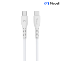 Câble de charge rapide Miccell en PVC 3A blanc, Type C vers Type C/L, USB-A vers USB-C pour iPhone et Xiaomi