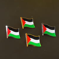 En stock : Broches en émail en forme de cœur avec design du drapeau de la Palestine, badges rectangulaires en métal pour la Journée nationale de la Palestine