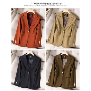 Women's Blazer Polyester Woolen Full Sleeve Anti-Wrinkle Winter Formal Wear Slim Fit Professional Elegant Office Outfit - Product Image 2