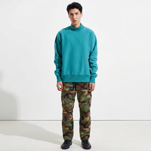 High Quality Blank Men french Terry <b>Mock</b> <b>Neck</b> Sweatshirts Custom Logo Oversized Pullover hoodies - Product Image 1