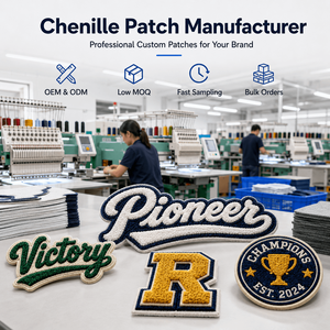 Écussons brodés personnalisés, motifs de logo 3D, écusson <span class=keywords><strong>en</strong></span> chenille, à coudre ou thermocollant, badge lettres pour vêtements, chapeaux, sacs - Product Image 2