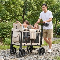 Poussette double pour bébés jumeaux en acier à haute teneur en carbone, avec fonction push-pull bidirectionnelle, inclinable et transformable en lit de camping, Guangdong Double Span