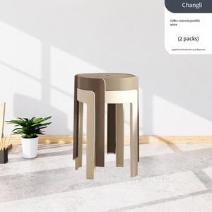Sgabello rotondo in plastica semplice per uso domestico sgabello da salotto alla moda per adulti - Product Image 4