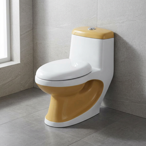 WC monobloc carré en céramique à chasse directe, sanitaires modernes pour salle de bain - Product Image 1