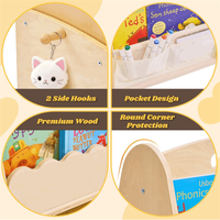 Organizador de Juguetes de Madera de Alta Calidad para Niños, de 5 Niveles, Seguro para Dormitorio y Sala de Estar