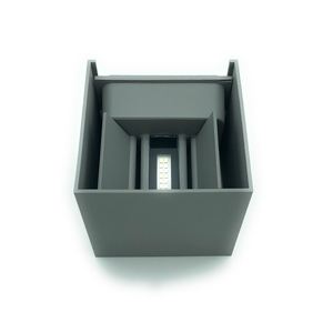 Moderno doppio LED su e giù 12W lampada da parete grigia 3000K Base in alluminio bianco caldo IP 65 per parete esterna 6W di potenza - Product Image 2
