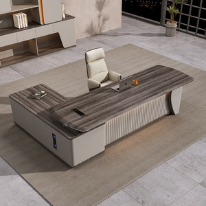 Durable Eco-friendly Wood Grain Modern <strong>L</strong> <strong>Shape</strong> Executive <strong>Desk</strong> Luxury Ceo Office <strong>Desk</strong> with Storage Side Cabinet - Product Image 2