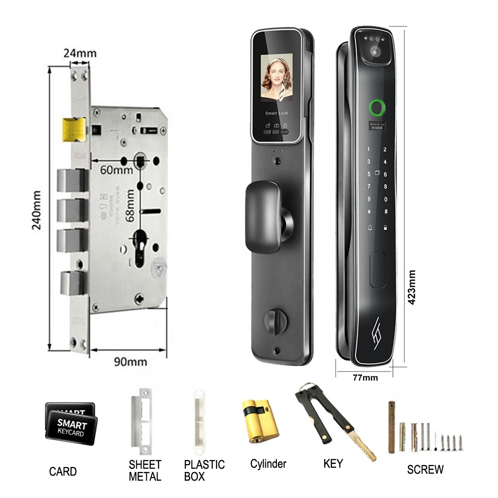 Smart Home Door Lock with Camera Fingerprint Home Security Face Recognition Digital Electric Lock · image 6