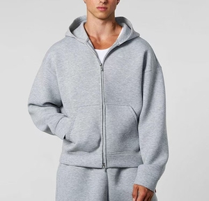 Sweat à <span class=keywords><strong>capuche</strong></span> oversize à fermeture éclair, style streetwear, logo personnalisé OEM, haute qualité, 420 GSM, lourd, coupe ample, pour homme - Product Image 1