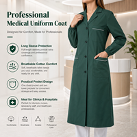 Batas de Laboratorio Médicas de Manga Larga con Logotipo Personalizado al por Mayor, Uniformes de Trabajo Unisex para Hospitales, Doctores, Enfermeras, Farmacias y Clínicas