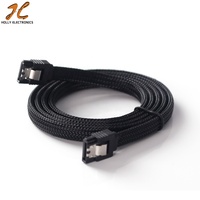 SATA 3,0 III 7pin Data 6 Gb/s Cables 50CM Premium Sleeved Nylon Negro Azul Rojo SSD HDD Conector Accesorios TUV/RoHS Certificado