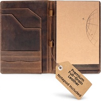 Portafolios de Cuero Vintage de 10x13 Pulgadas |   Organizador de Currículum Profesional Hecho a Mano |   Portafolio de Documentos Antiguo con Bloc de Notas