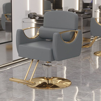 Nouvelle chaise de salon en métal électro-plaqué blanc, pour couper les cheveux, colorer les cheveux, rehausser les cheveux, simple, en cuir, peut être placée à l'envers, chaise de barbier