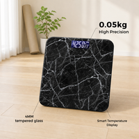 Pèse-personne numérique de salle de bain, plateforme compacte et robuste, pieds antidérapants, miroir en verre, affichage LED, grande capacité