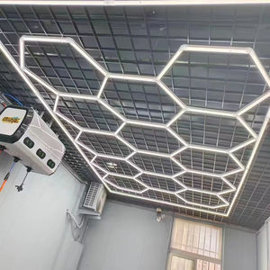 Lumières LED hexagonales en nid d'abeille suspendues intelligentes en plastique pour atelier, alimentées par courant alternatif, IP55 - Product Image 2