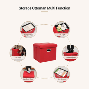 Pouf <span class=keywords><strong>de</strong></span> rangement pliable avec couvercle banc pliable siège repose-pieds salon chambre hall placard Organisation pour armoires - Product Image 5