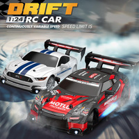 Coche de Derrape a Control Remoto de Alta Velocidad a Escala 1:24, Tracción Trasera, 30 km/h, Resistente a Impactos, con Luces LED