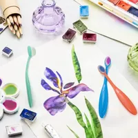Ensemble de tampons encreurs et pinceaux pour la création de cartes en papier, pinceau de mélange facile pour tampons encreurs à base d'eau