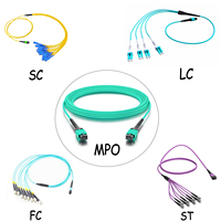 Kabel Patch Fiber Optik MPO - LC SC FC ST MPO LSZH Kabel Trunk MPO Modul Kaset OM3/OM4 Kabel Patch Fiber Optik