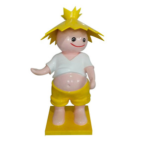Sculpture de personnage de dessin animé en fibre de verre pour décoration de jardin extérieur, finition brillante, autoportante, forme irrégulière - Product Image 4