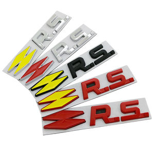 Insigne d'emblème de voiture en métal 3D avec lettres de <span class=keywords><strong>logo</strong></span> RS de luxe pour voitures de sport (3 MK4 Arkana Sandero Laguna <span class=keywords><strong>4</strong></span>/5 RS) 1 an de carrosserie réutilisable - Product Image 1