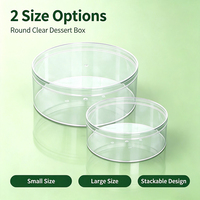 Boîte à dessert en plastique personnalisée SUNSHING avec couvercle, boîte à bonbons, boîte cadeau, boîte ronde pour tiramisu, boîte à pâtisserie, emballage transparent pour gâteau