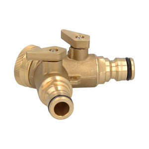 Adattatore per Tubo Flessibile in Ottone con 2 Uscite per Rubinetto da 3/4 Pollici - Product Image 1