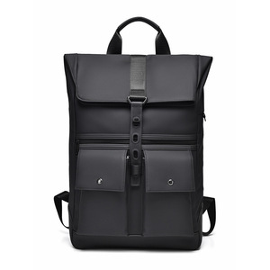Men's Stylish Premium PU <b>Backpack</b> Vintage Fashionable Roll-Top New Outdoor Travel Leisure for Summer - Product Image 1