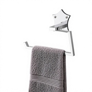 Toallero de pared moderno de acero inoxidable pulido espejo, barra fija individual para baño - Product Image 6