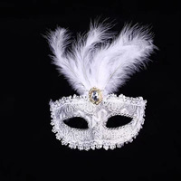 Masque de fête de mascarade de style mardi gras en gros d'usine masque de maquillage de carnaval vénitien avec plume de paillettes pour les fêtes