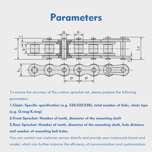 Durable Motorcycle <strong>Chain</strong>&amp;Sprocket Kit 420/428/520/525/530 Heavy Duty Drive <strong>Chain</strong> Set For Honda/Suzuki/Kawasaki/Yamaha/CG125 - Product Image 3