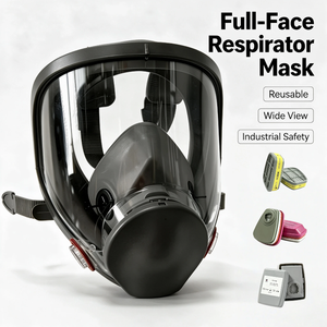 Masque respiratoire industriel intégral, masque en caoutchouc à étanchéité sécurisée, compatible avec les cartouches filtrantes 2097, 7093CM, A1B1E1K1, <span class=keywords><strong>P3</strong></span> - Product Image 1