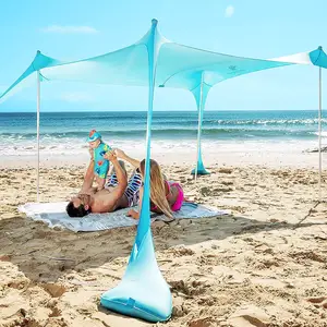 Jual Panas Mudah Buka Perlindungan Matahari Tahan Angin Tenda Kanopi Pantai Naungan Matahari