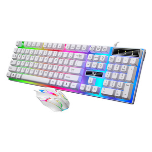 Lx-2020 Gaming Keyboard <b>Mouse</b> Combo 104 Keys RGB Backlit Mechanical Wired <b>Usb</b> With Multimedia Keys English - Product Image 1