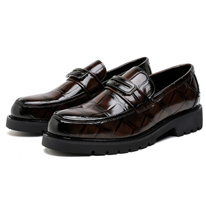 Chaussures habillées montantes pour hommes en cuir véritable de créateur, style rétro, faciles à enfiler, grandes tailles, nouvelle collection, haute qualité - Product Image 1