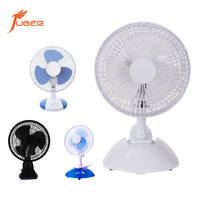 Ventilateur de table et de bureau compact en plastique, 6 pouces, 2 vitesses, mécanique, pour extérieur, avec fonctionnement facile