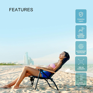 Cao cấp ba lô beechwood armrests ghế bãi biển cho người lớn có thể gập lại và 3 vị trí ngả ghế bãi biển với Ba lô dây đai - Product Image 4