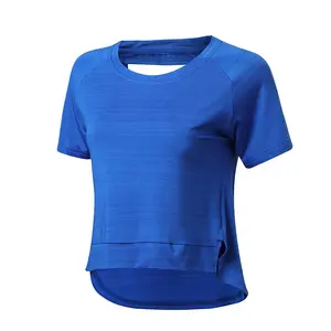 Akilex Sports New Design Cotton Women Sport Vest Female Gym Sports Sleeveless T-shirt Blue Sexy T Shirt For Women