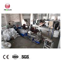 Système de recyclage de film LLDPE certifié CE, compresseur monophasé, ligne de granulation verticale à anneau d'eau avec découpe de granulés