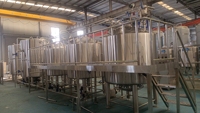 Chaisse à bière manuelle à vapeur à 3 cuves 2000L 5000L, équipement de brasserie haute productivité, état neuf, pour restaurant, composants essentiels
