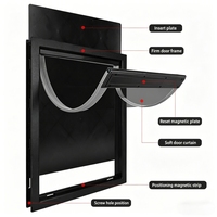 Puerta Moderna para Perros Grandes de ABS Rectangular, Resistente a la Intemperie, para Perros Medianos y Grandes como Golden Retriever y Pastor Alemán