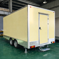 Caravane alimentaire en aluminium, camion de cuisine mobile, remorque, camionnette à glaces, chariot à café pliable, résistant à la rouille, compartiments isolés