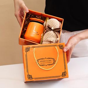 Juego <span class=keywords><strong>de</strong></span> tazas <span class=keywords><strong>de</strong></span> <span class=keywords><strong>café</strong></span> <span class=keywords><strong>de</strong></span> cerámica con cuchara <span class=keywords><strong>de</strong></span> <span class=keywords><strong>oso</strong></span> toalla para bodas, cumpleaños y ocasiones especiales, incluye caja <span class=keywords><strong>de</strong></span> regalo - Product Image 6