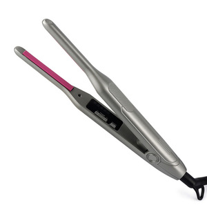 Plancha de pelo compacta con pinza curva de doble propósito para alisar y rizar, herramienta para peinar flequillo y rizos internos, adecuada para hombres. - Product Image 2