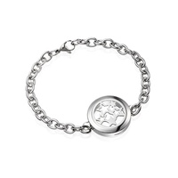 Bracelet en acier inoxydable, bijou diffuseur d'huiles essentielles, aromathérapie, avec médaillon au parfum en étoile, en or 18K