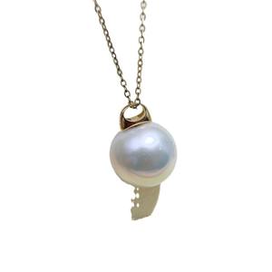 S925 <b>Silver</b> Pendant Necklace with 9-13mm Round <b>Beads</b> DIY Pearl Accessories Empty Stand Fashion Pendant 31072 - Product Image 5