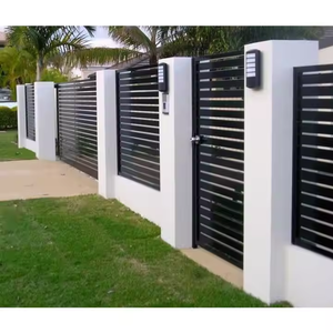 Nhôm đầy đủ sự riêng tư thanh hàng rào phần dưới cùng bịt mắt bài cap Nhôm hàng rào tấm với bài cơ sở cho sân - Product Image 6